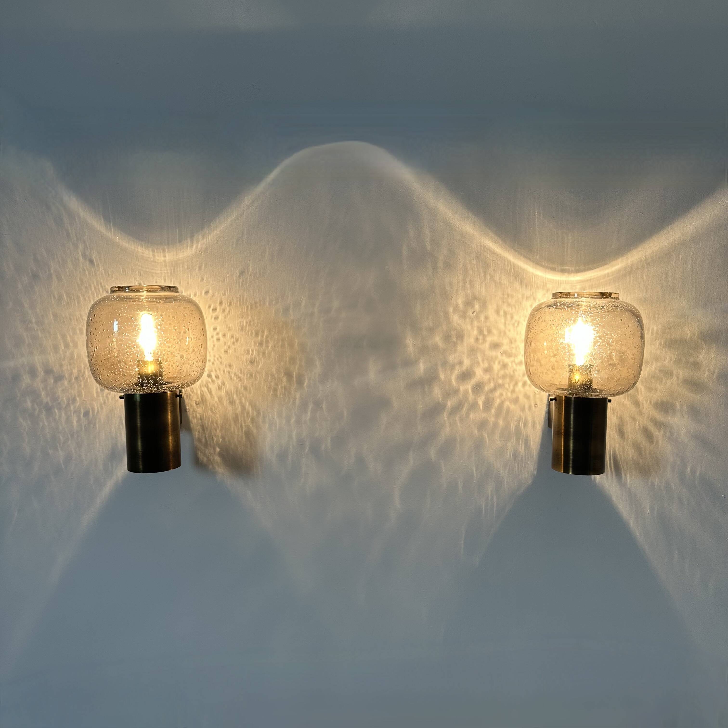 Limburg Glashutte wall lamps , 1970s