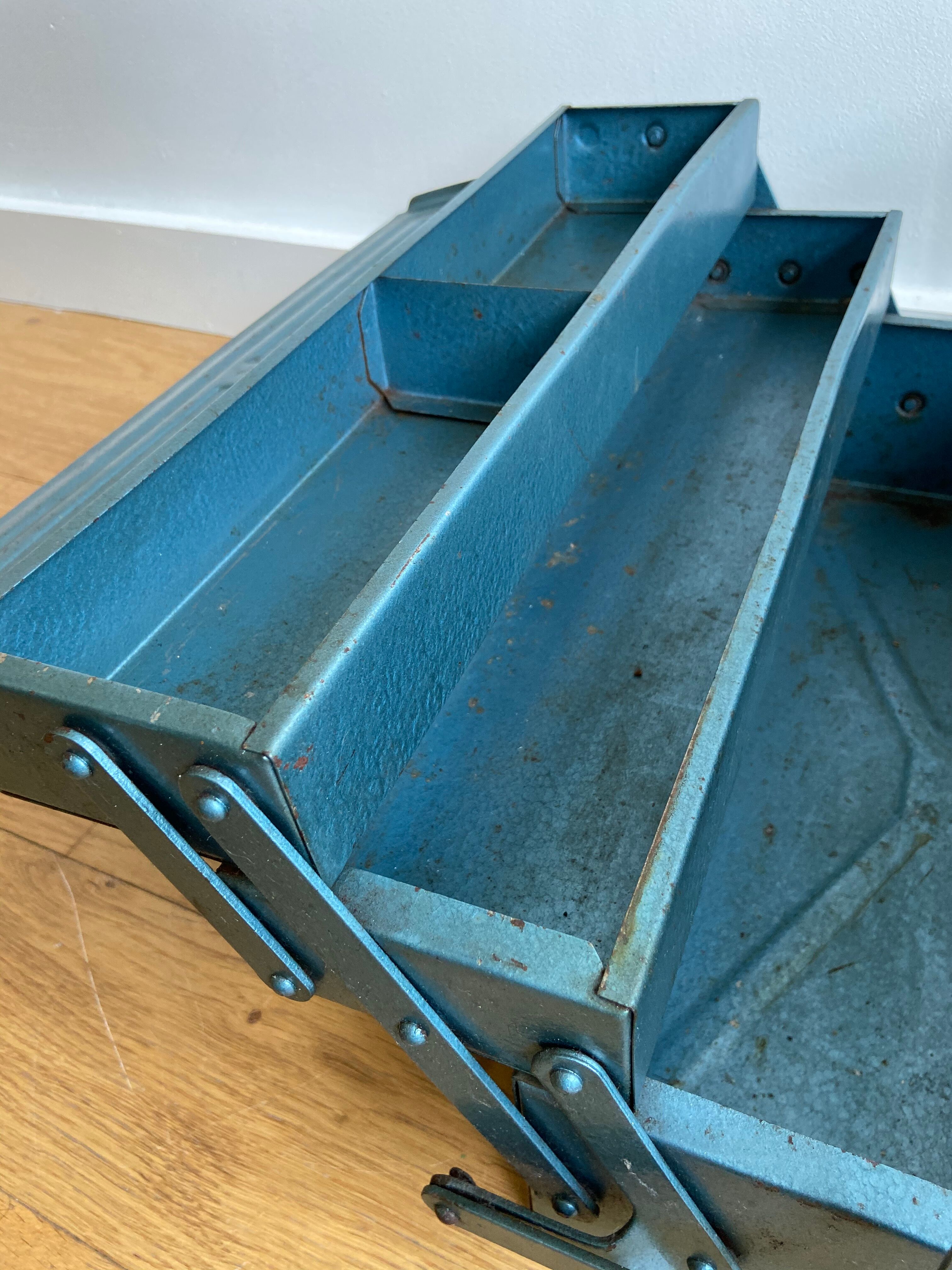 Blue metal toolbox