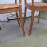 Set of two classic chairs in maple wood marquetry