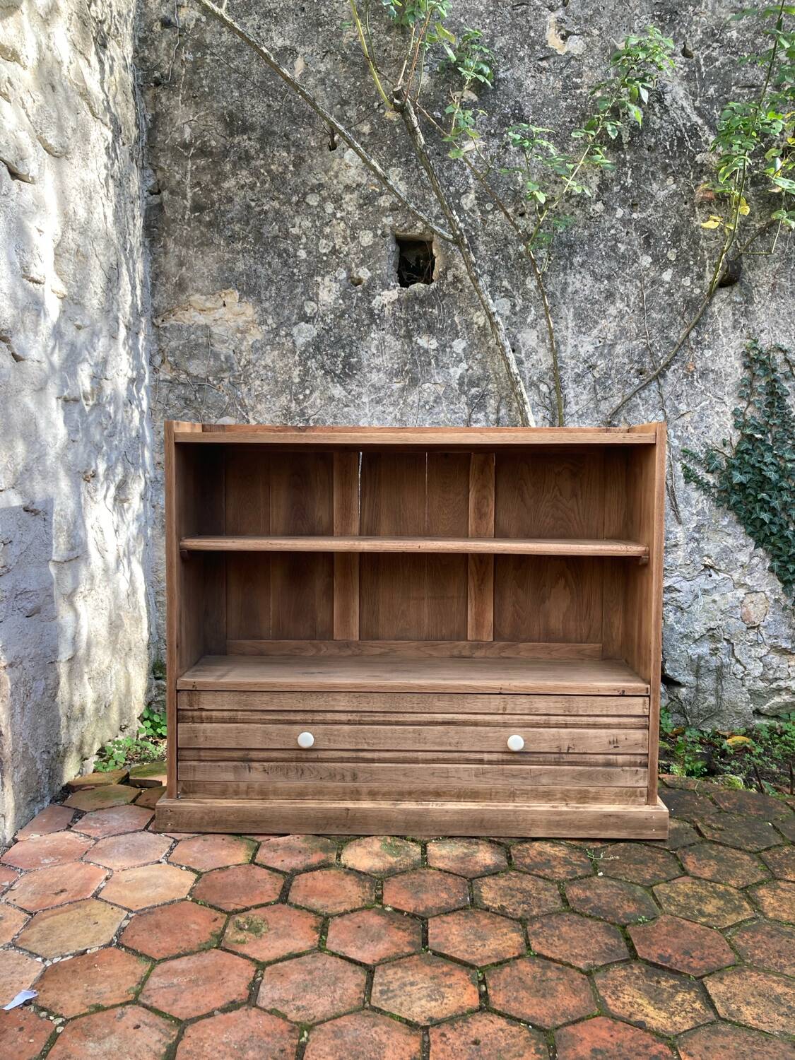 Antique furniture - solid oak shelf