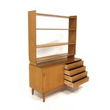 Scandinavian oak chest of drawers-bookcase, Sweden, 1960