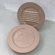 Set of six plates asparagus pale pink color porcelain dimension: D-25cm-