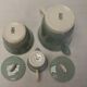 Digoin Sarreguemines almond green vintage Art Deco earthenware coffee set