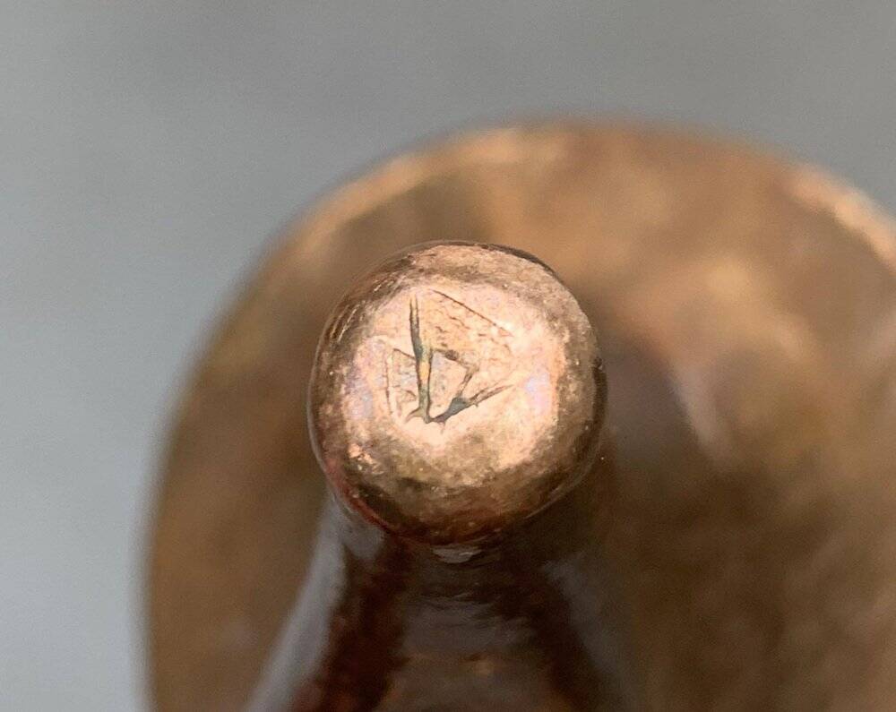 Vintage German brutalist metal candlestick by Harjes.