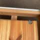 Table à manger scandinave ronde extensible rénovée en bois brut pied centra