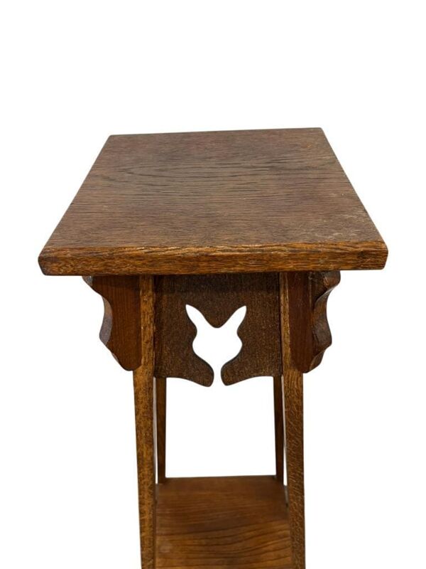Table d'appoint haute vintage en bois / table à plantes / étagère