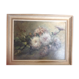 Flower table - oil on canvas