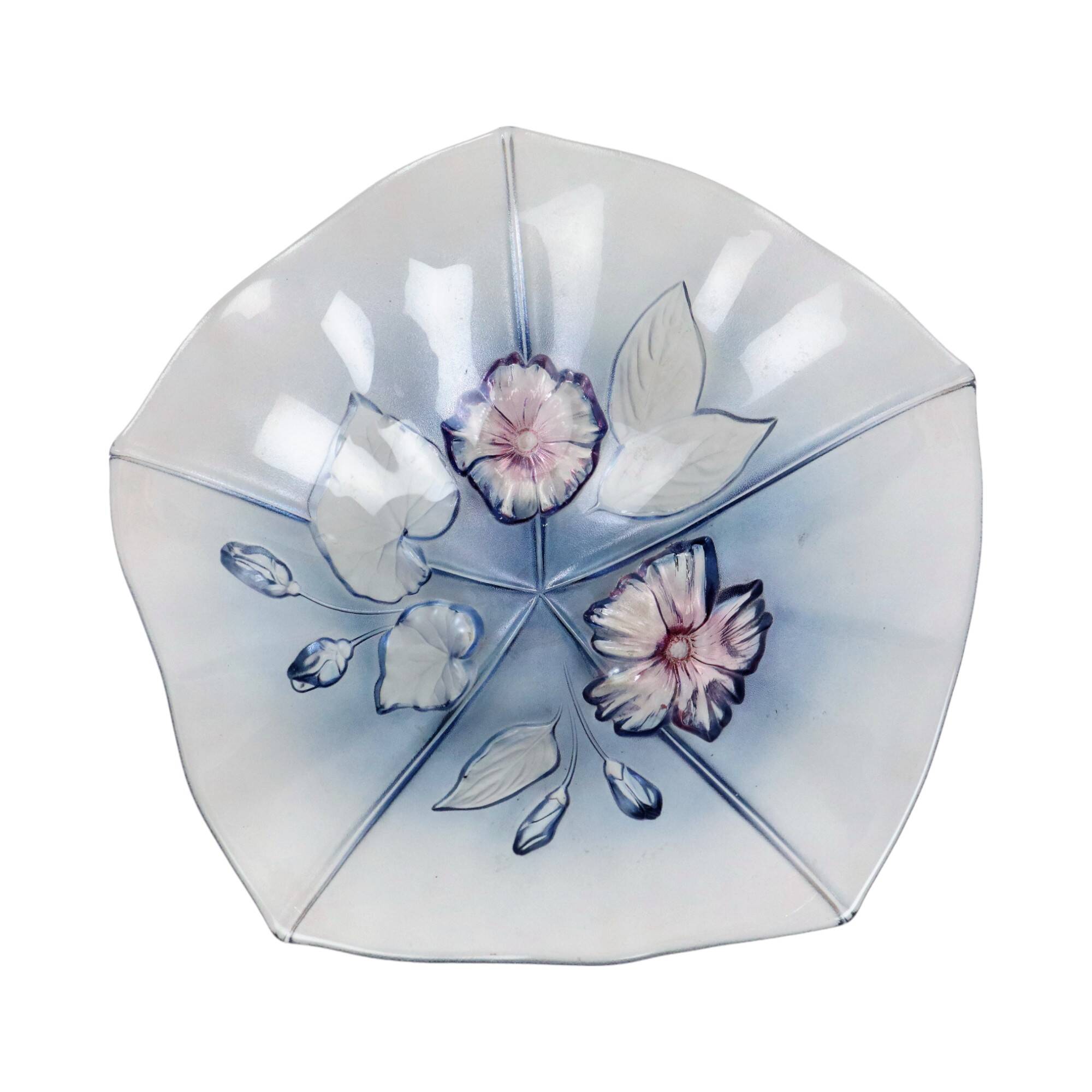 Vintage Fruit Bowl Flowers Walther Mikasa Calypso Crystal 1980s