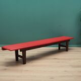Red eco leather bench, Danish design, 1990s, production: Denmark