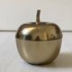 Vintage 1970s golden metal apple-shaped box