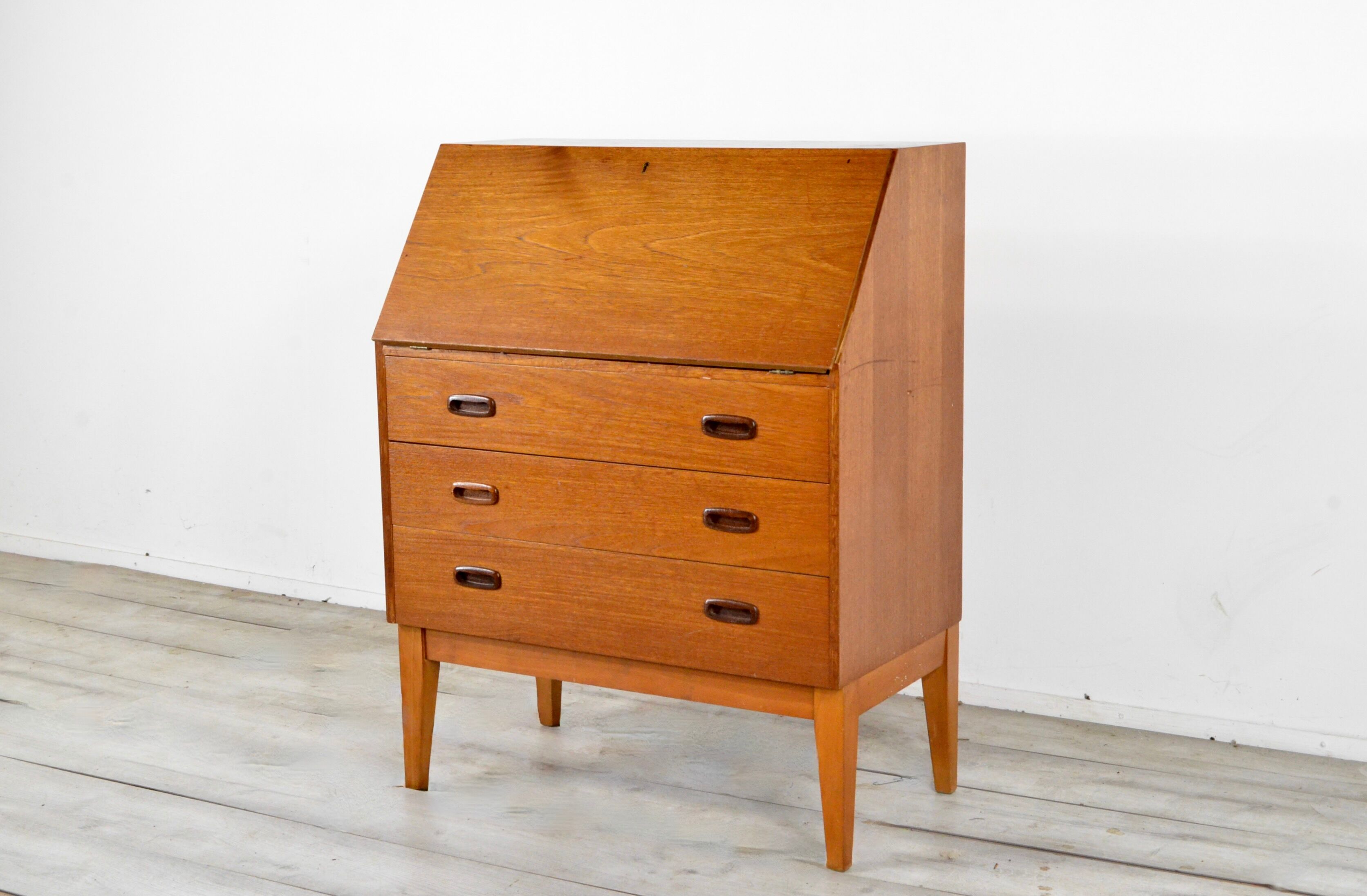Midcentury Bureau / Desk / Cabinet In Teak. Vintage / Modern / Danish Style