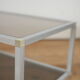 Aluminium coffee table and smoked glasses, France, circa 1980