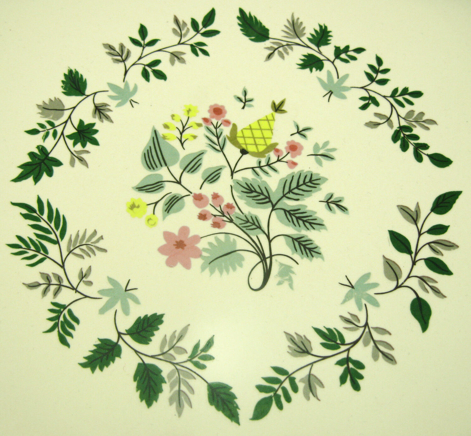 Ceramic serving dish - Bolbec floral decoration - Salins France - vintage 50s