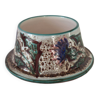 Cache-pot, empty pocket Vallauris, "Aux Chardons" pattern by Etienne Daniel.