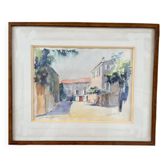Tableau : aquarelle - paysage méditerranéen