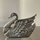 Vintage swan letter holder in silver metal