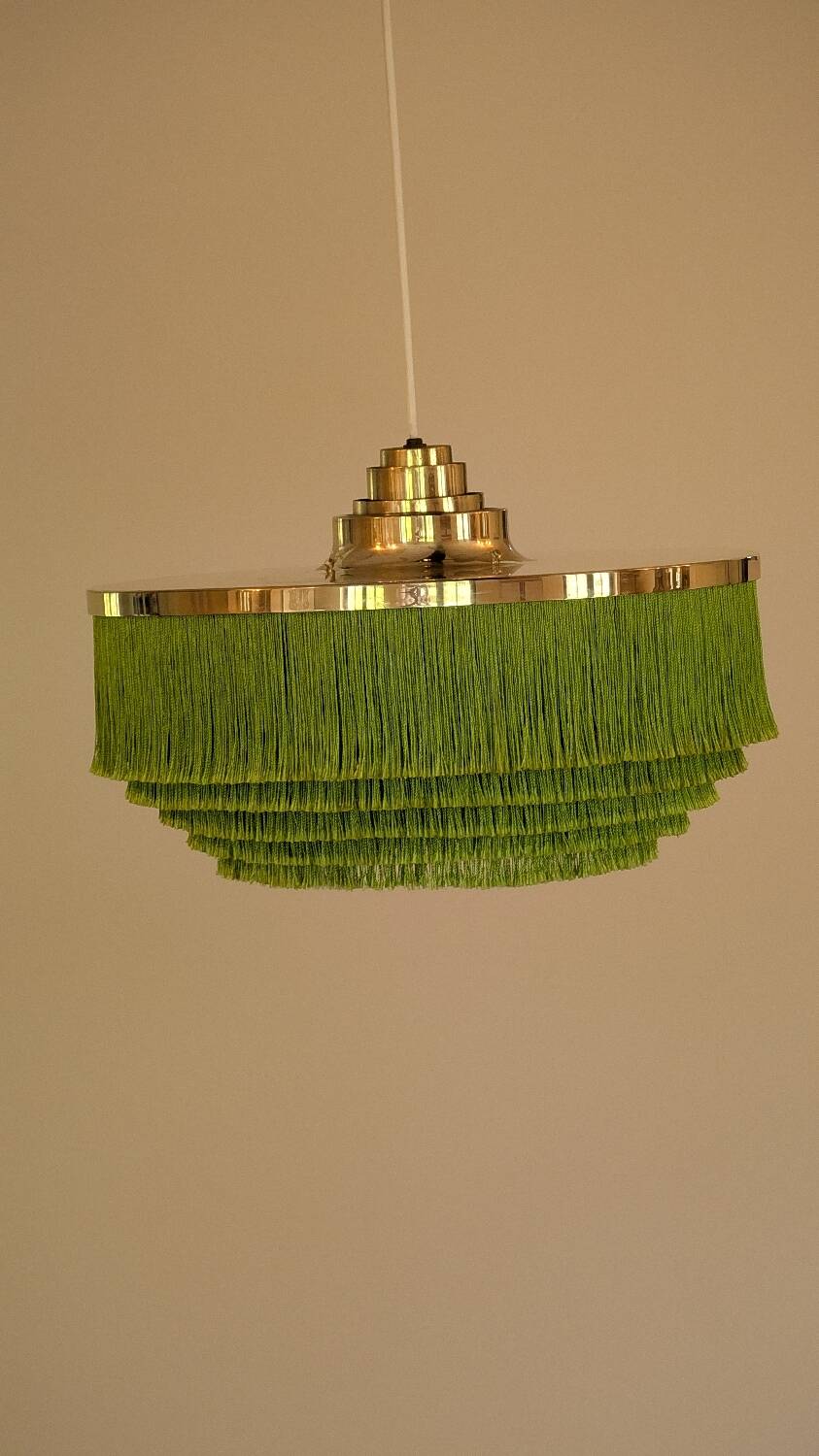 Superb brass fringed pendant light T-603 Hans Agne Jakobsson