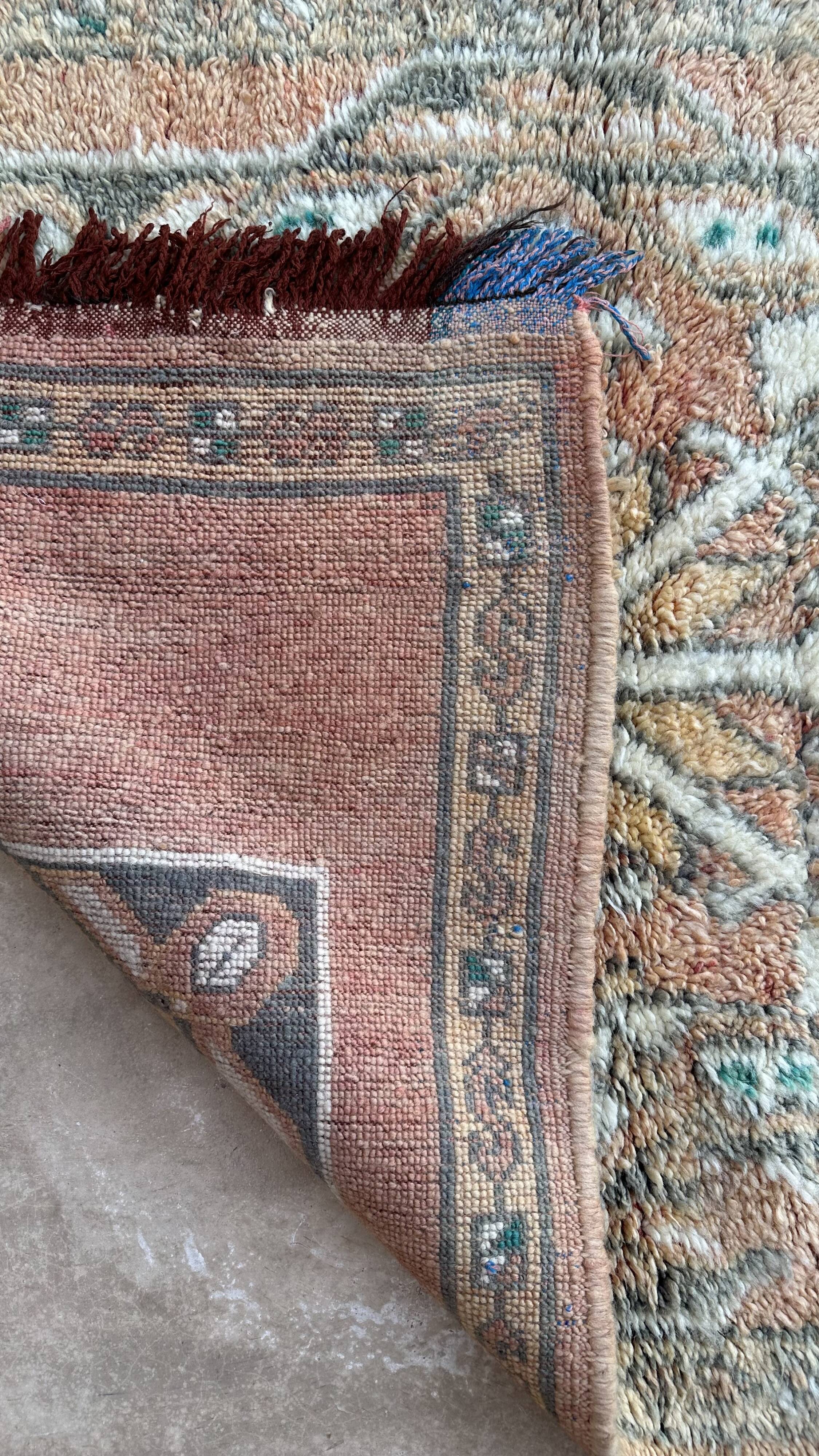 Colorful Boujad Moroccan rug - 296 x 98 cm