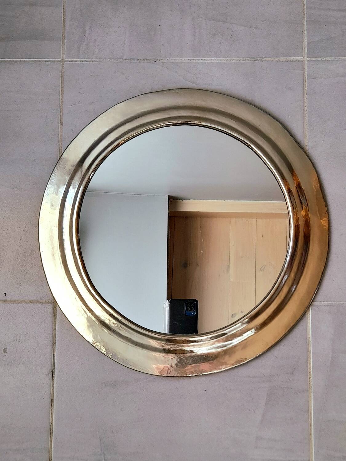 Round metal mirror, 39x39cm, 1970