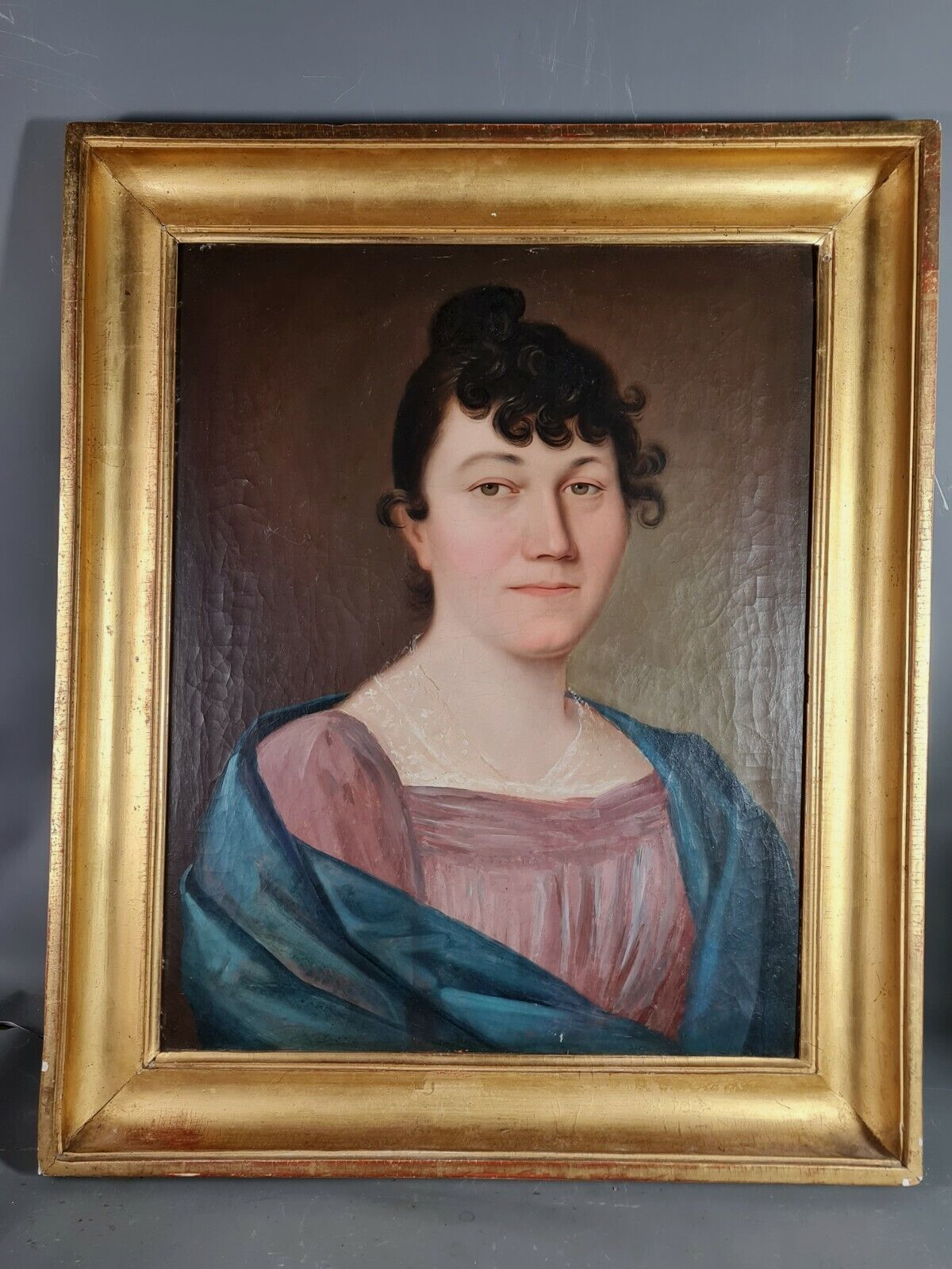 French School early nineteenth century portrait of a young woman Beautiful state SB