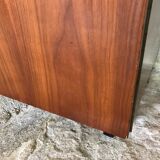 Vintage enfilade 1960-1980's blond walnut veneer handles brass