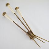 Mid-Century pair of large brass sconces attributable to Stilnovo. Italy 195