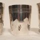 3 timpani cups in silver metal