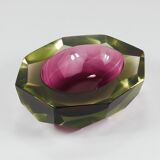 Flavio Poli Sommerso Caviar Murano Glass Bol Diamant par Seguso, Italie, années 1960