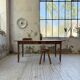 Beech and pine farmhouse table with spindle legs 170 cm