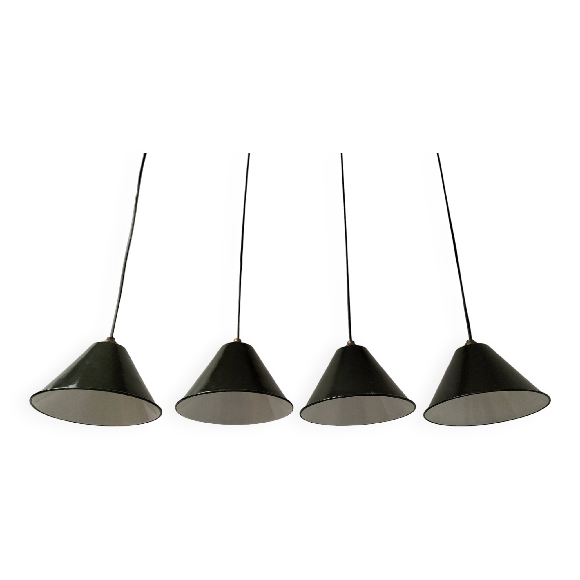 Enamelled sheet metal cone pendants
