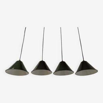 Enamelled sheet metal cone pendants