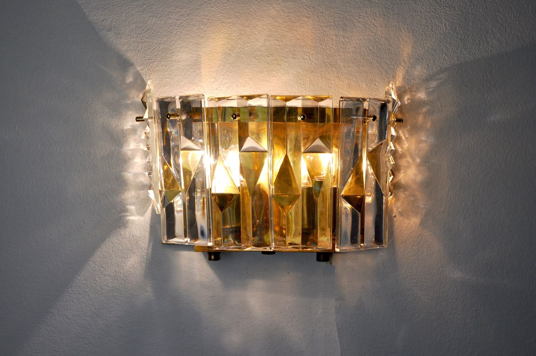 Kinkeldey wall lamp, 6 crystals, Germany, 1970
