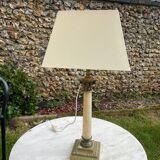 Bronze and marble Corinthian column lamp