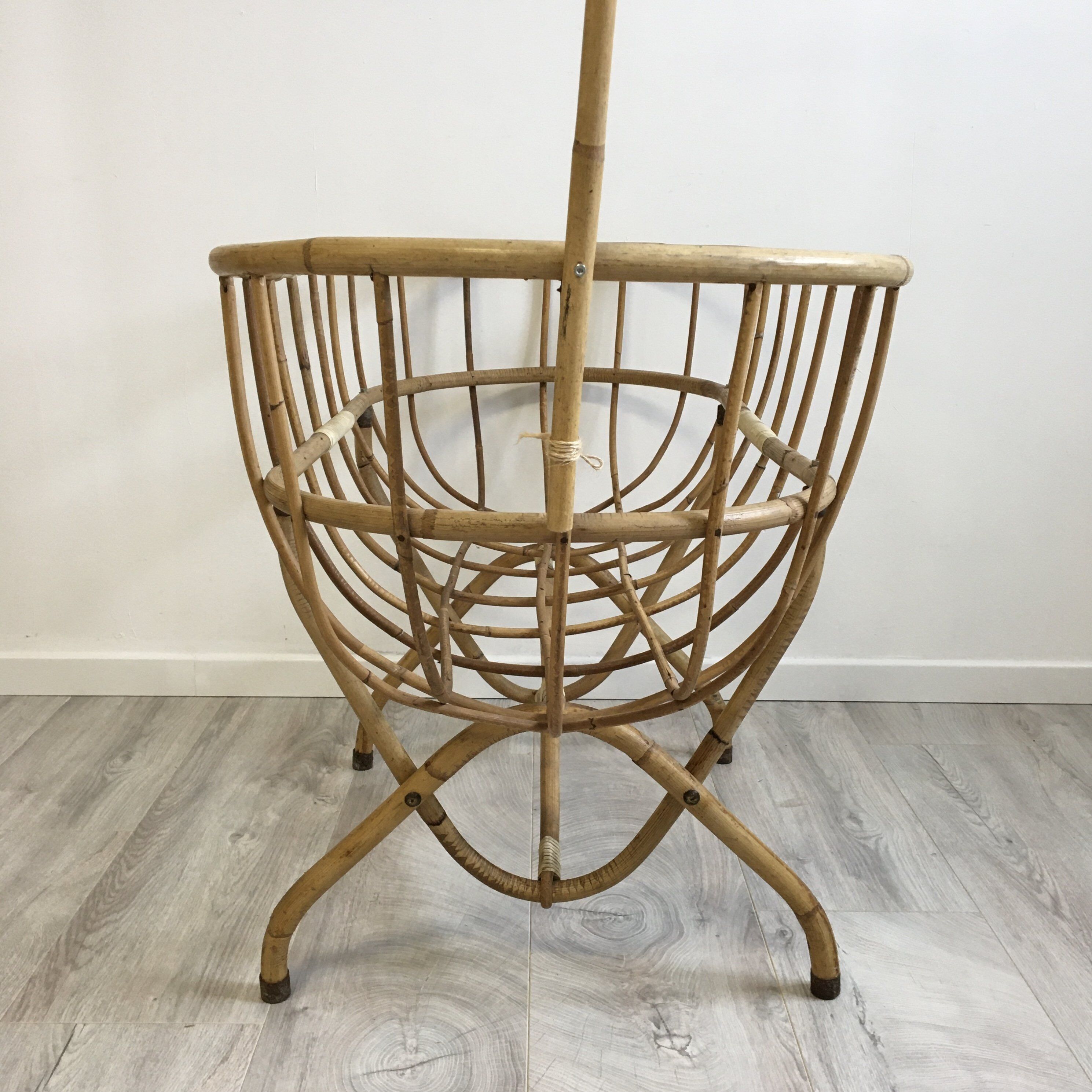 Vintage rattan cradle