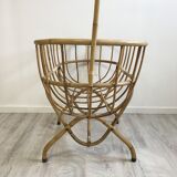 Berceau à crosse en rotin vintage