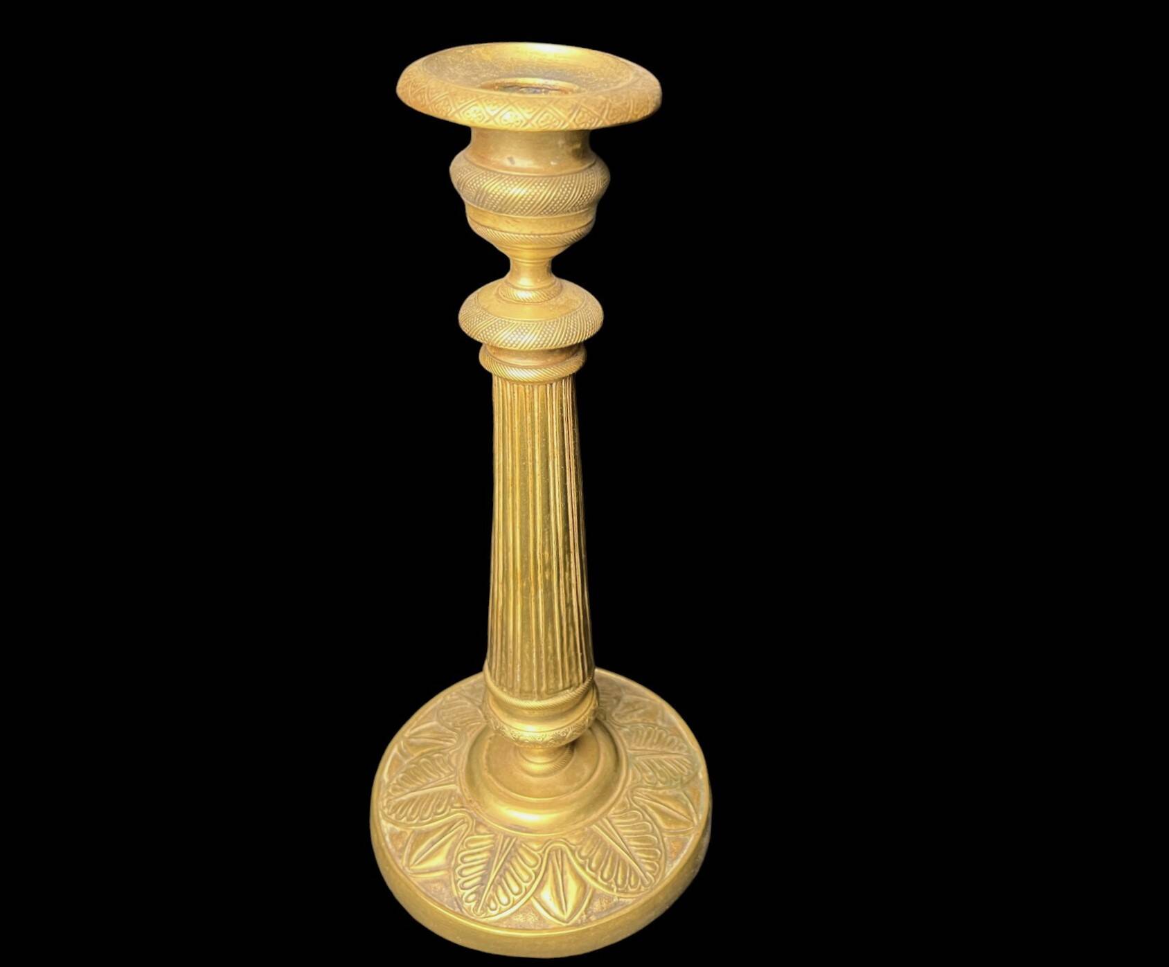 Antique ornate brass torch from the early 20th century