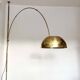 German Postmodern Vintage Brass Arc Floor Lamp with Clamp Rod attributed to Florian Schulz, 1970s