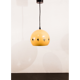 Suspension yellow lacquered metal perforated geometric patterns.