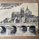 Dessin ancien à l’encre noire