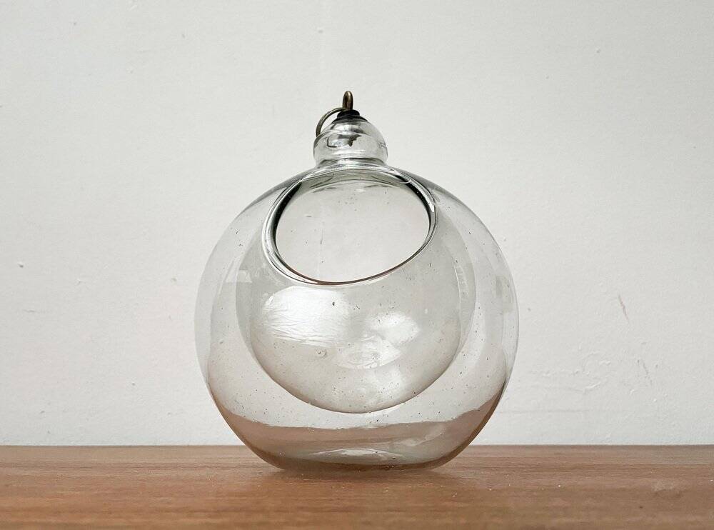 Mid-century glass hanging planter, 1960s