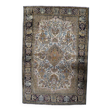 1950s Handmade Kashmir silk medallion rug, 109 × 165 cm - 1C1293