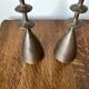 Vintage mid century brutalist hand forged brass candlesticks