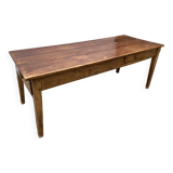 Solid wood farmhouse dining table with 2 drawers early 1900