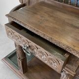 Breton coat rack, old wooden cloakroom