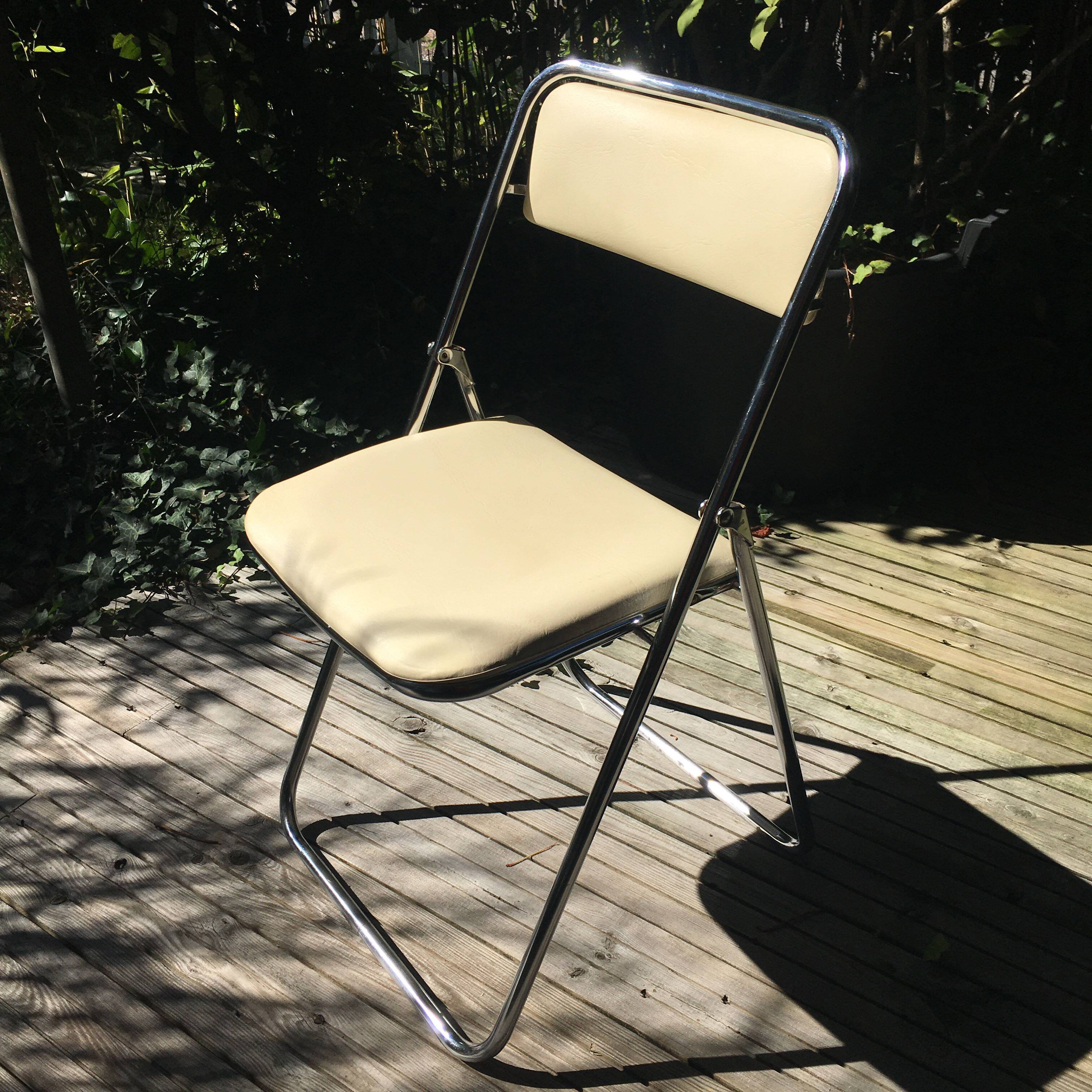 Set of 5 folding chairs 1970 chrome
