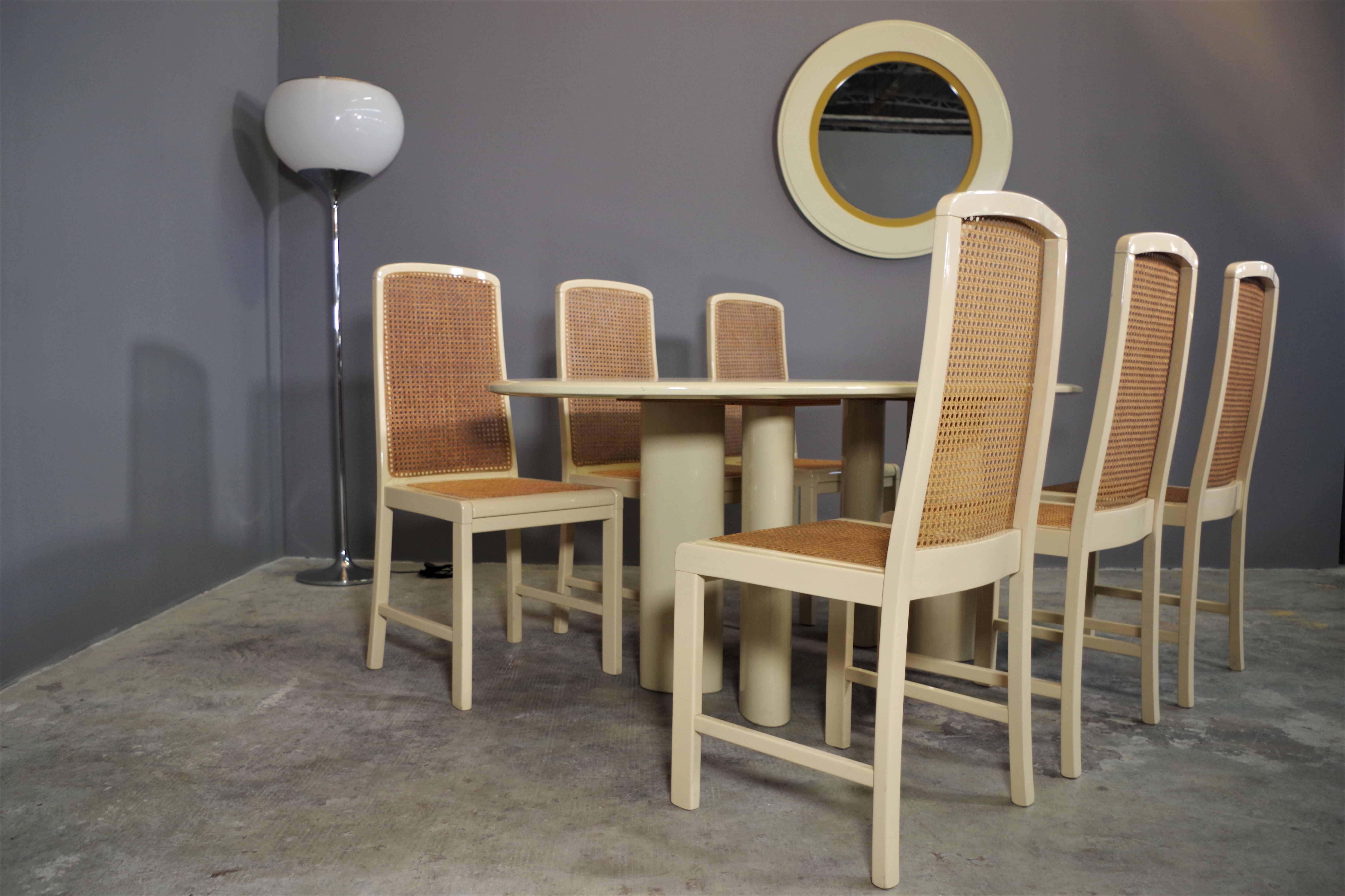 Table and 6 chairs by Mario Sabot from the 70s