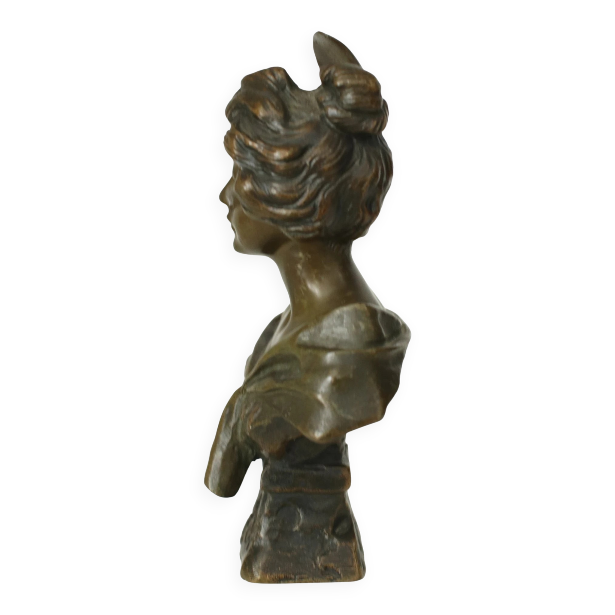 French Art Nouveau bronze bust 'Carmen' by Emmanuel Villanis – circa 1900