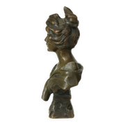 French Art Nouveau bronze bust 'Carmen' by Emmanuel Villanis – circa 1900