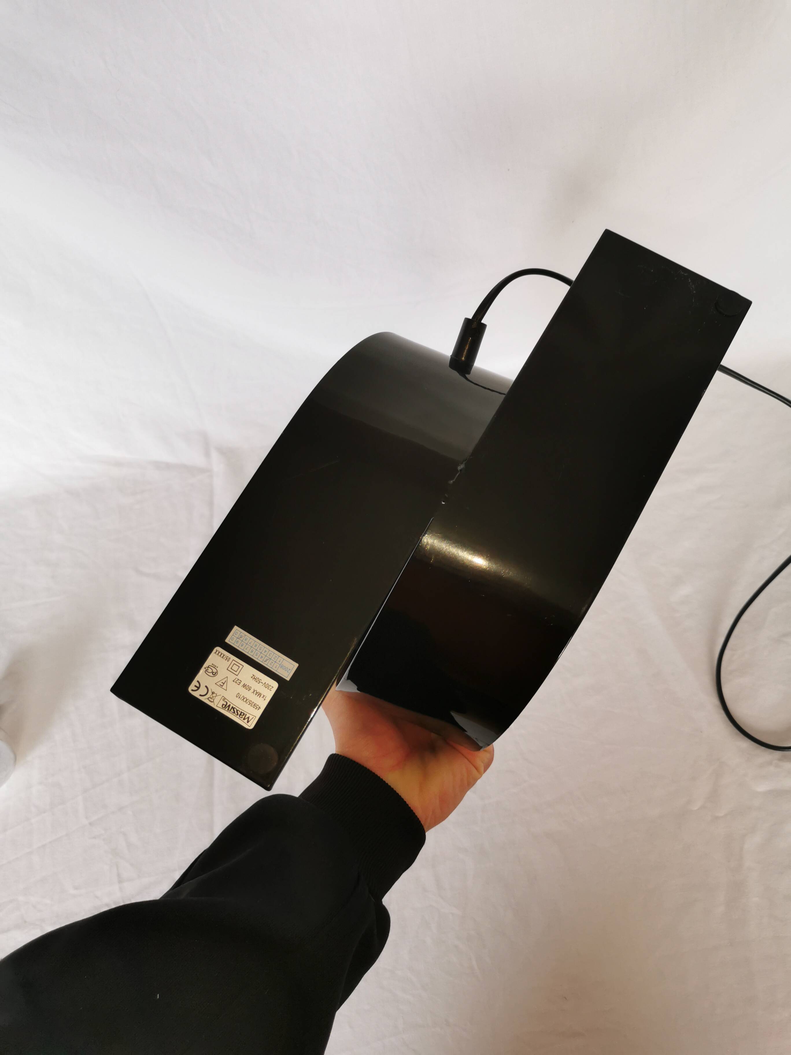 Steel looping lamp, Massive, Belgium, 1990.