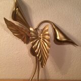 Vintage golden metal flower wall lamp